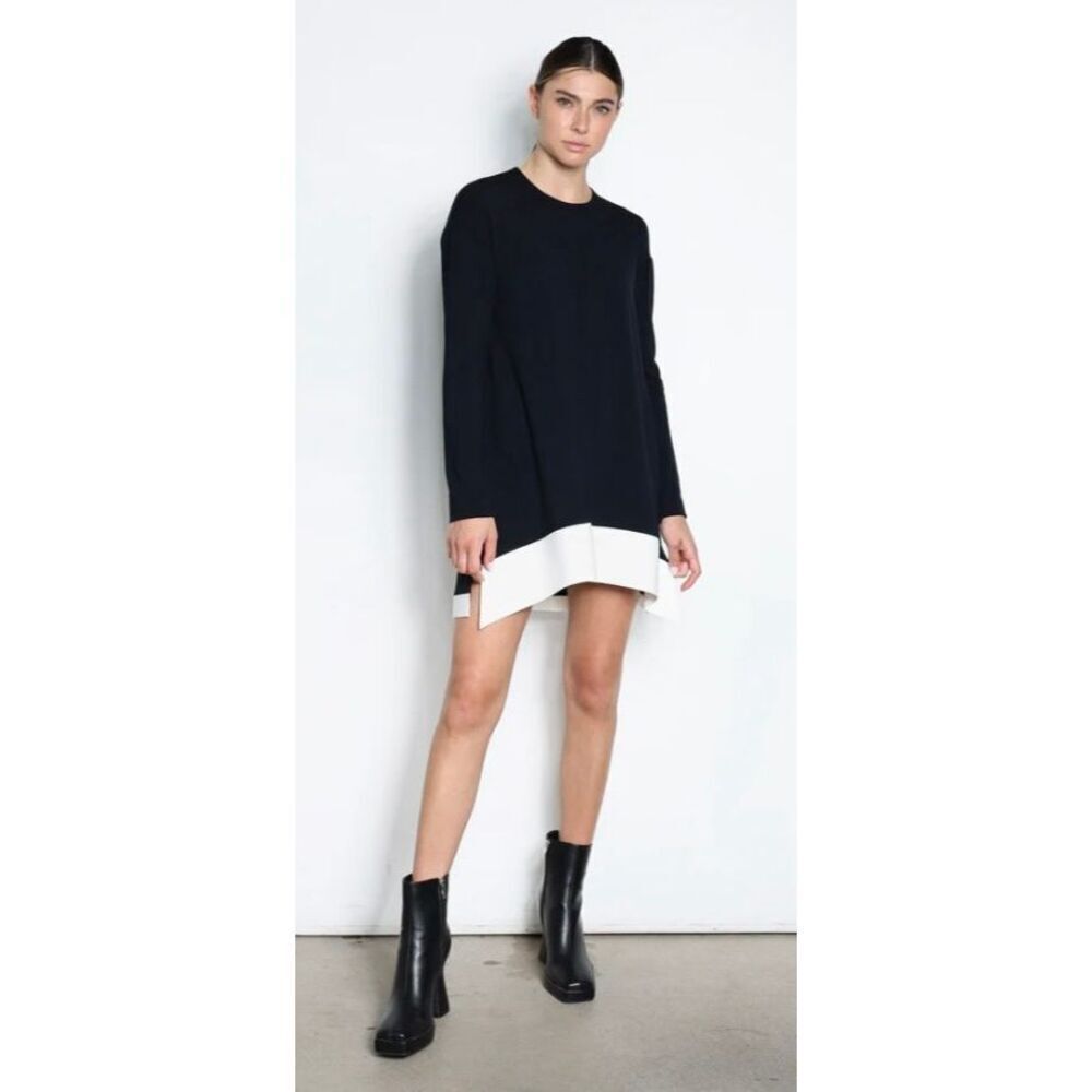 Size small/6 Marie Saint Pierre wool, blend, black and white dress or tunic.